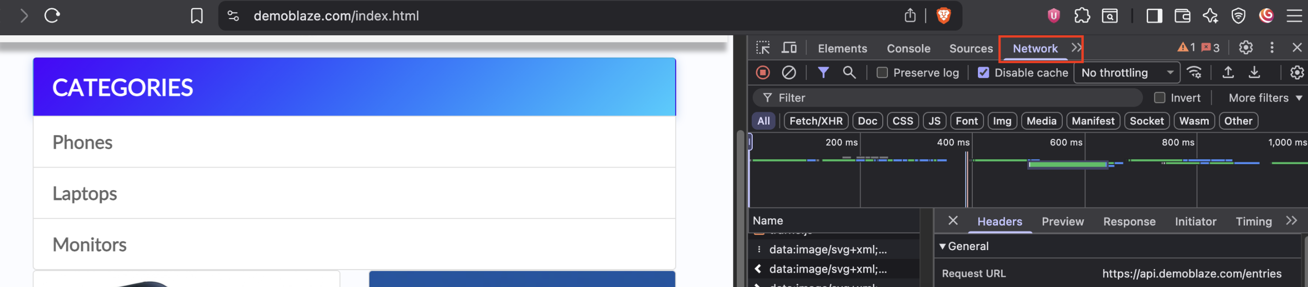 Step 1 - Copy curl from devtools