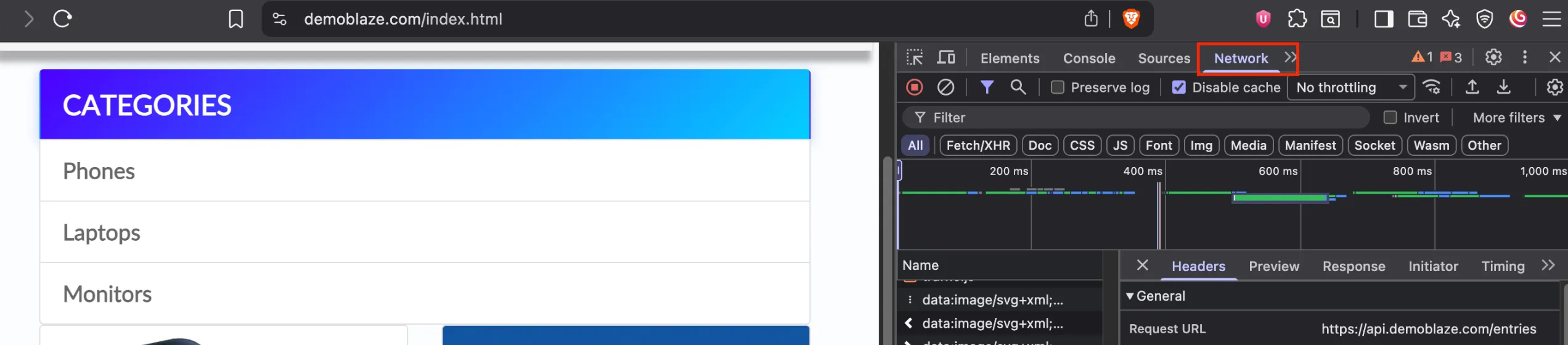 Step 1 - Copy curl from devtools