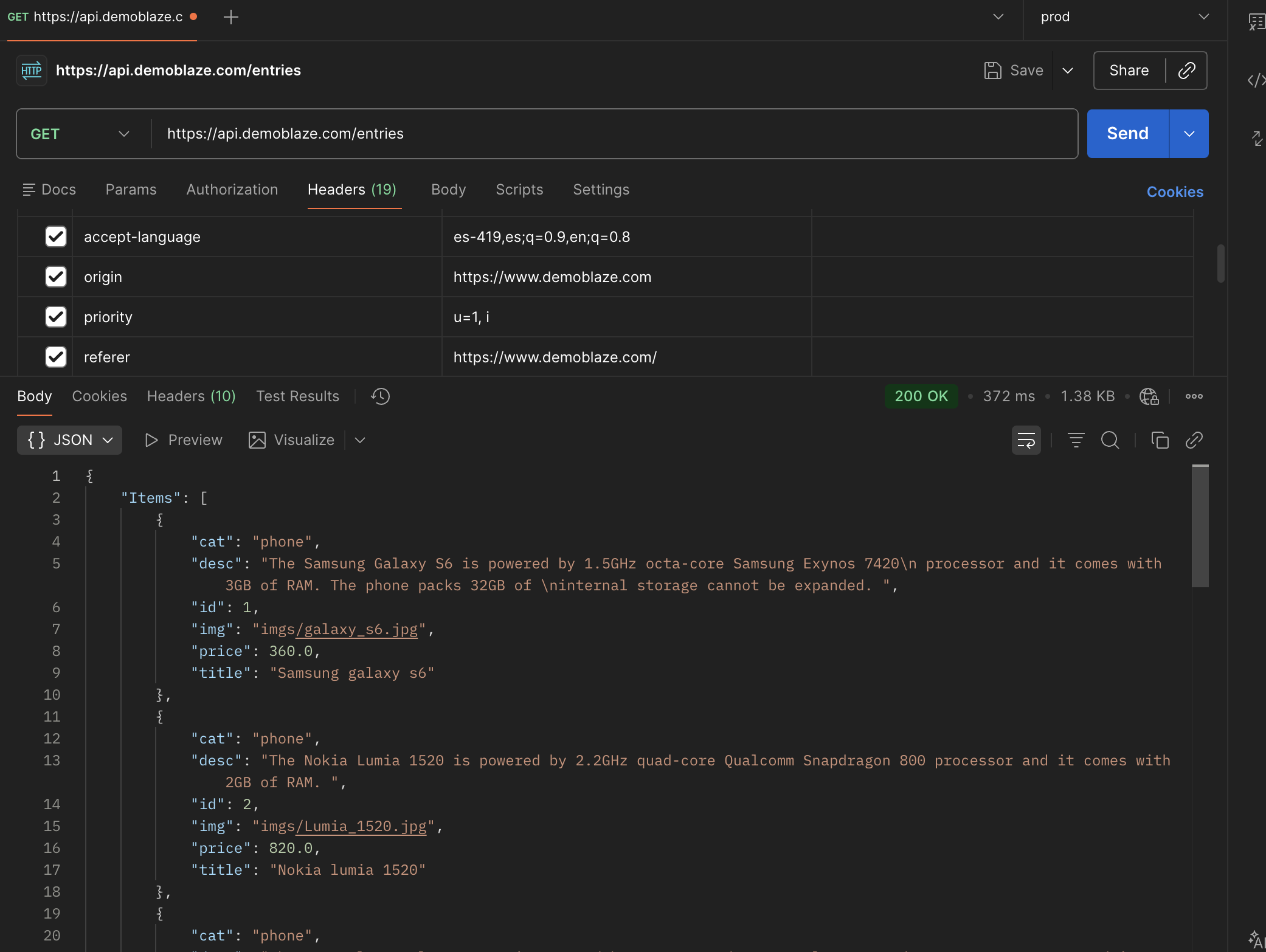 Step 7 - Copy curl from devtools
