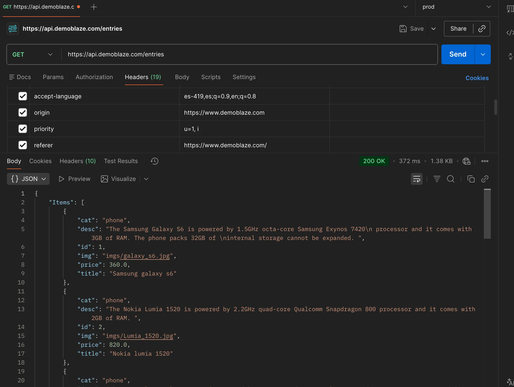 Step 7 - Copy curl from devtools