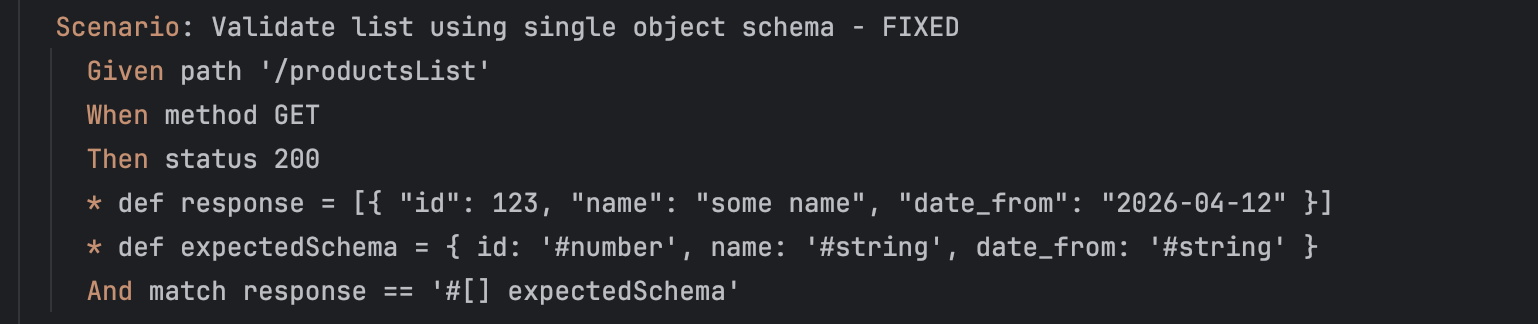 Validate list using single object schema - FIXED