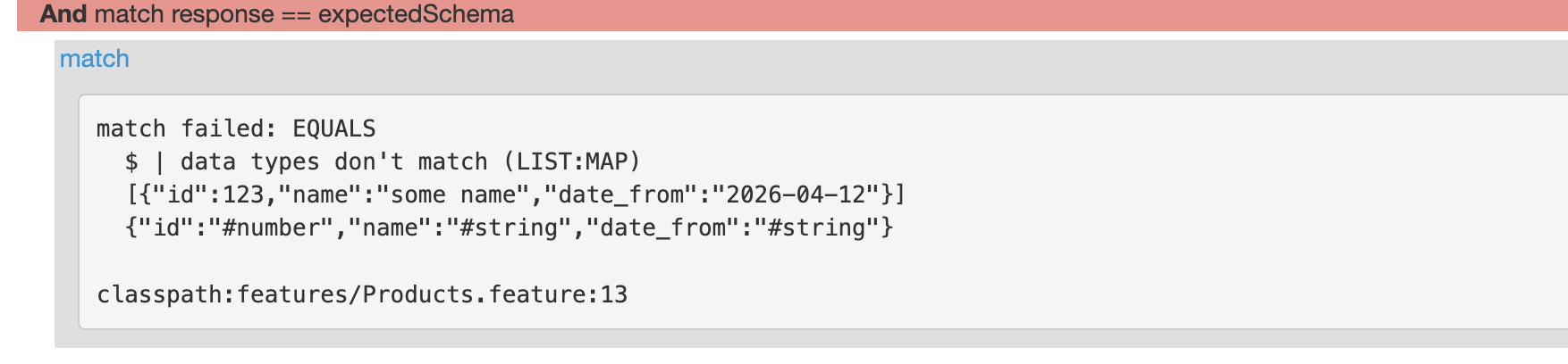 data types don't match (LIST:MAP) Error